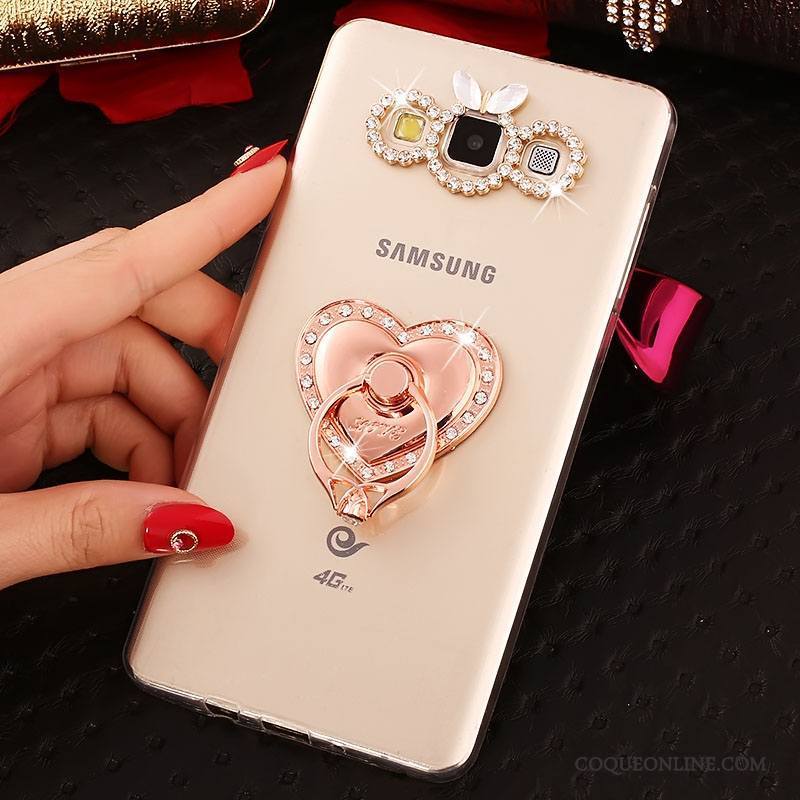 Samsung Galaxy A7 2015 Or Fluide Doux Coque Étui Strass Étoile Tout Compris