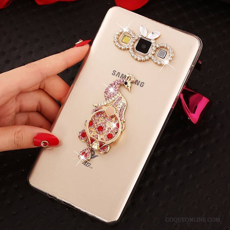 Samsung Galaxy A7 2015 Or Fluide Doux Coque Étui Strass Étoile Tout Compris