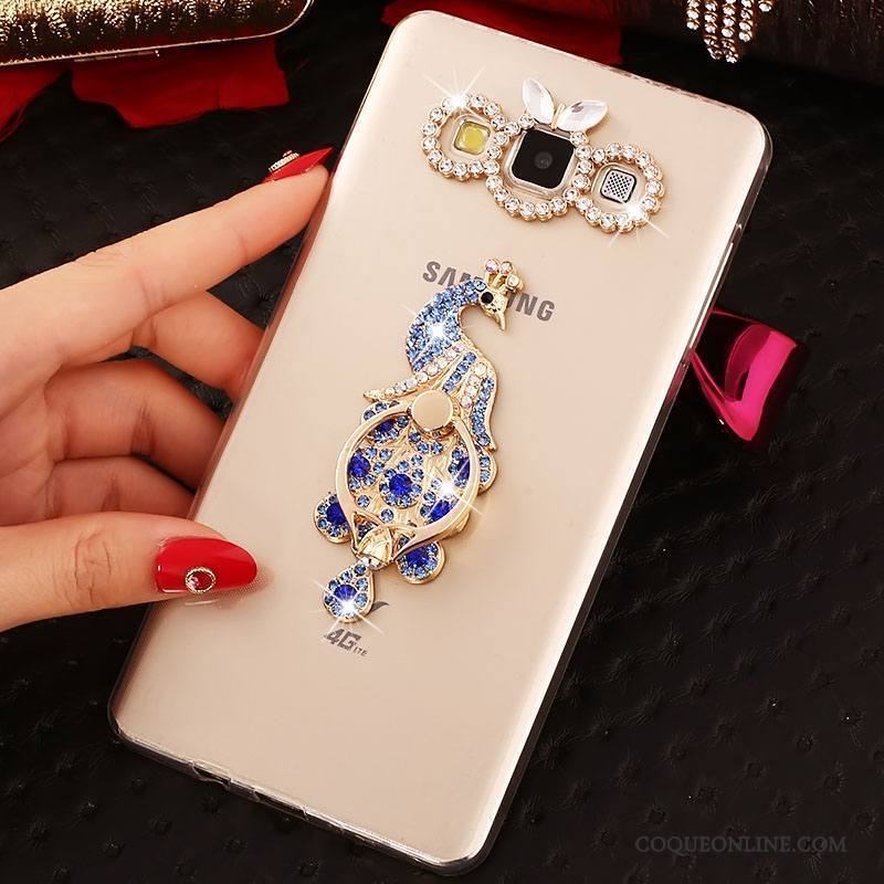 Samsung Galaxy A7 2015 Or Fluide Doux Coque Étui Strass Étoile Tout Compris