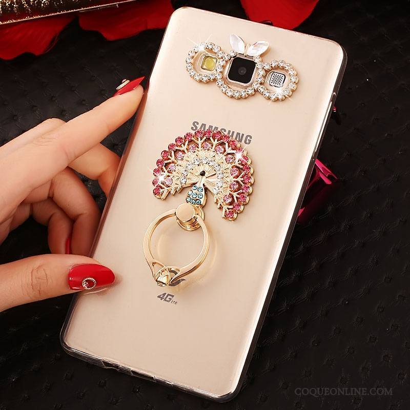 Samsung Galaxy A7 2015 Or Fluide Doux Coque Étui Strass Étoile Tout Compris