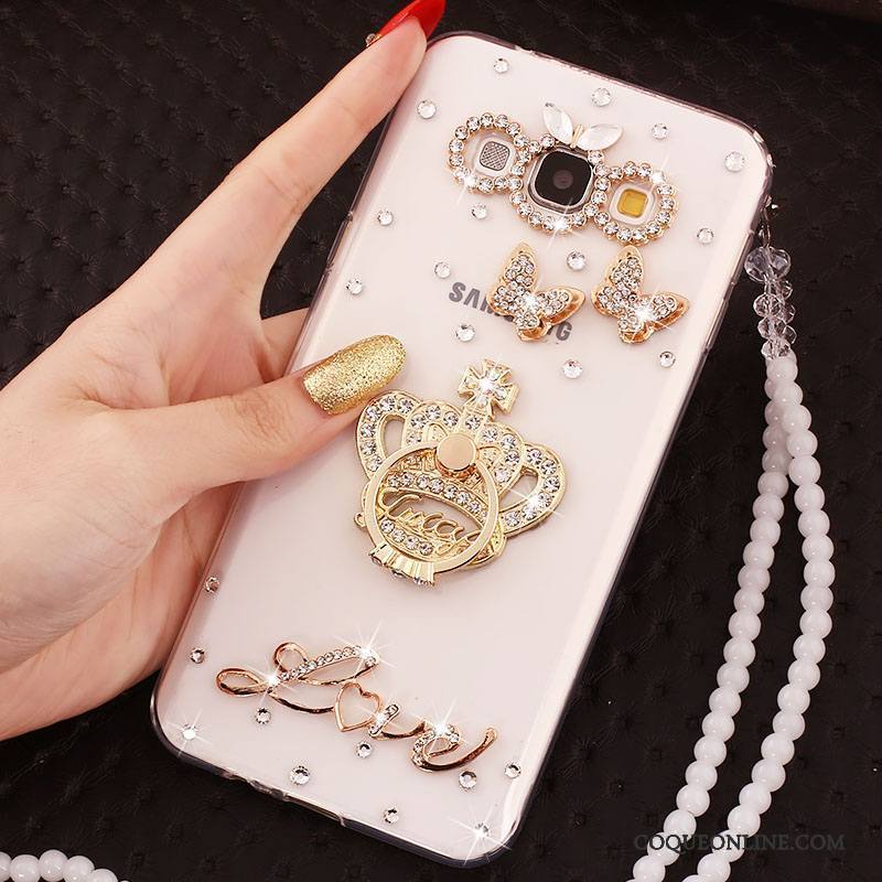 Samsung Galaxy A7 2015 Ornements Suspendus Incassable Strass Coque Silicone Étoile Étui