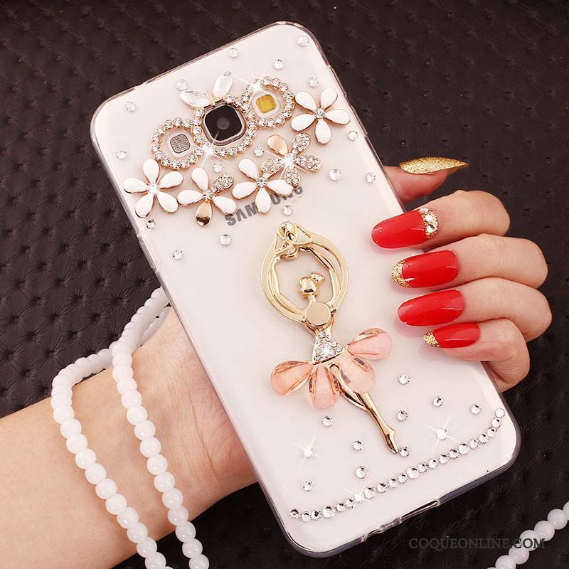 Samsung Galaxy A7 2015 Ornements Suspendus Incassable Strass Coque Silicone Étoile Étui