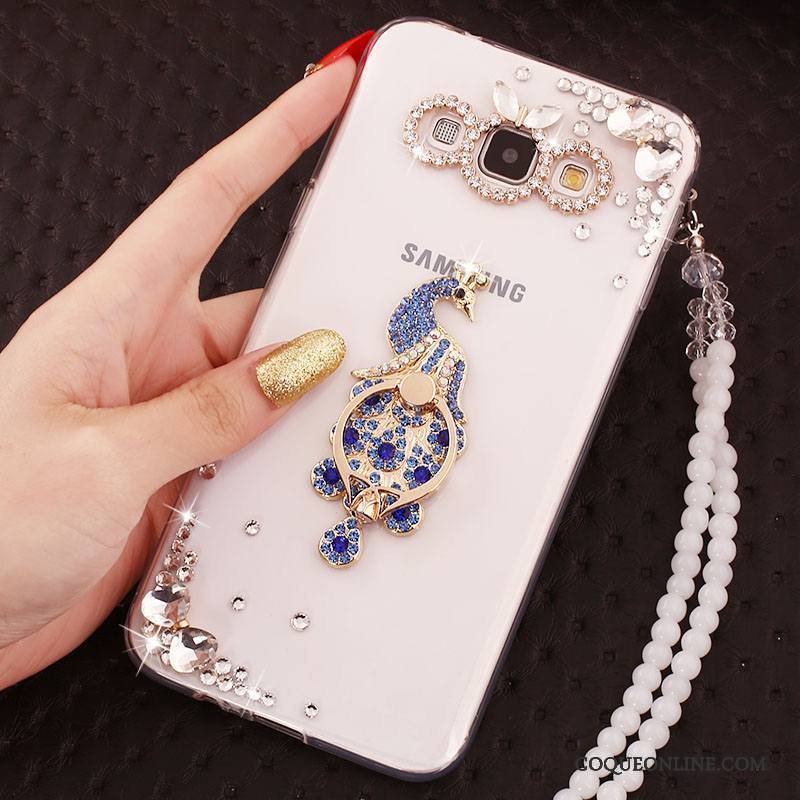 Samsung Galaxy A7 2015 Ornements Suspendus Incassable Strass Coque Silicone Étoile Étui