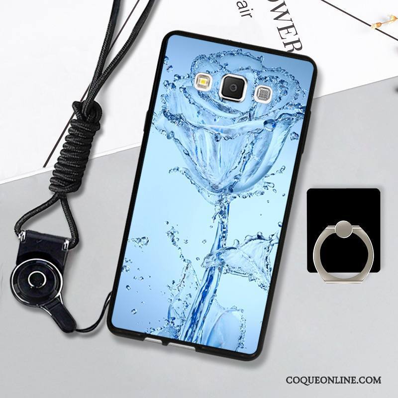 Samsung Galaxy A7 2015 Silicone Ornements Suspendus Bleu Coque De Téléphone Étui Étoile