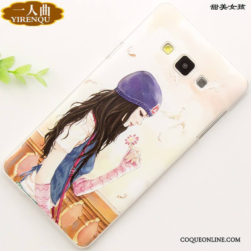 Samsung Galaxy A7 2015 Étui Coque Dessin Animé Protection Gaufrage Téléphone Portable Étoile