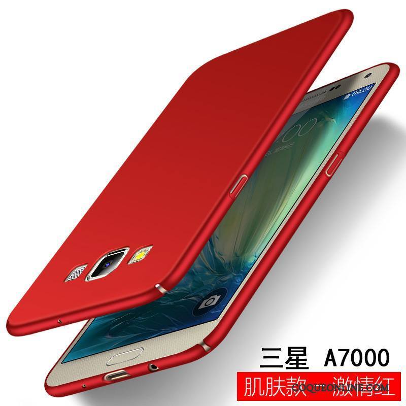 Samsung Galaxy A7 2015 Étui Coque Étoile Protection Rouge Délavé En Daim De Téléphone