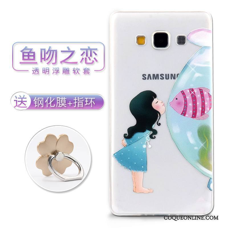 Samsung Galaxy A7 2015 Étui Téléphone Portable Étoile Coque Dessin Animé Protection Gaufrage