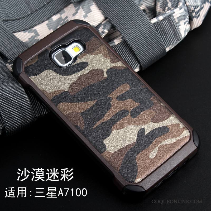 Samsung Galaxy A7 2016 Coque Camouflage Personnalité Incassable Silicone Protection Bleu Étoile