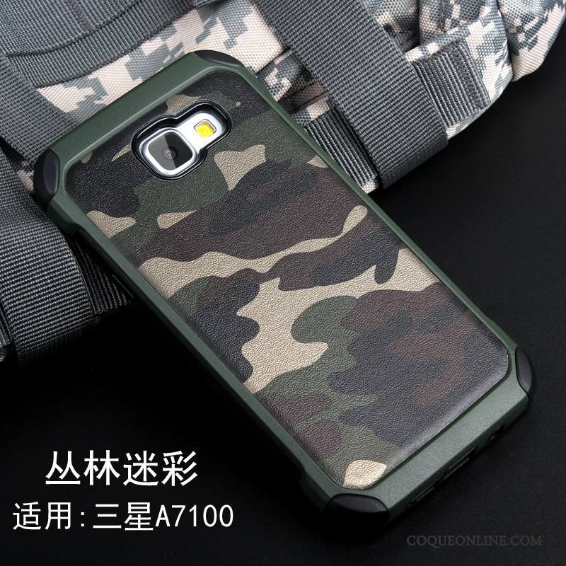 Samsung Galaxy A7 2016 Coque Camouflage Personnalité Incassable Silicone Protection Bleu Étoile