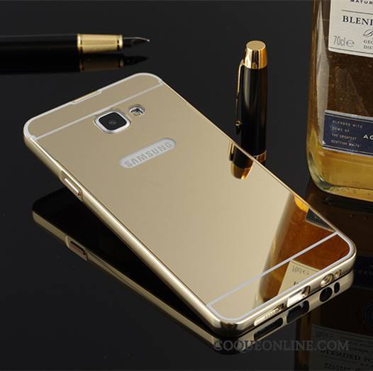 Samsung Galaxy A7 2016 Coque De Téléphone Légère Border Incassable Métal Étoile Or Rose