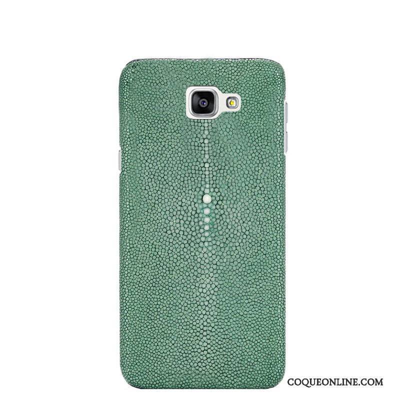 Samsung Galaxy A7 2016 Coque Étui Étui En Cuir Incassable Couvercle Arrière Tendance Vert Étoile