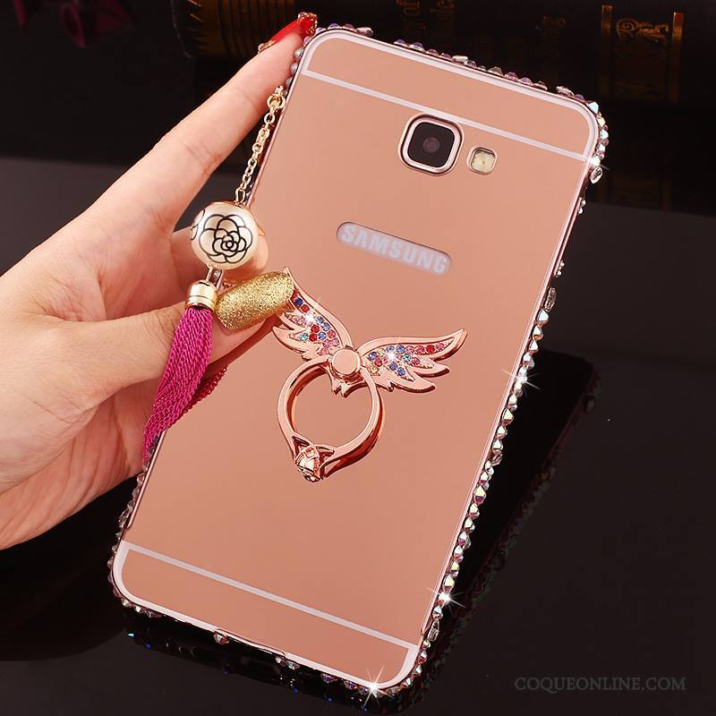 Samsung Galaxy A7 2016 Incruster Strass Coque De Téléphone Border Étoile Or Rose Protection Couvercle Arrière