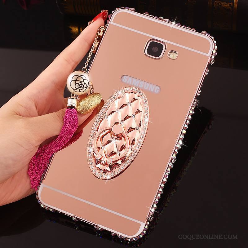 Samsung Galaxy A7 2016 Incruster Strass Coque De Téléphone Border Étoile Or Rose Protection Couvercle Arrière