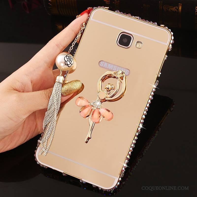 Samsung Galaxy A7 2016 Incruster Strass Coque De Téléphone Border Étoile Or Rose Protection Couvercle Arrière