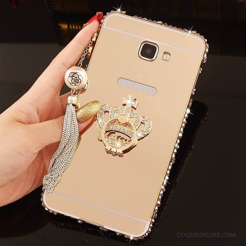 Samsung Galaxy A7 2016 Incruster Strass Coque De Téléphone Border Étoile Or Rose Protection Couvercle Arrière