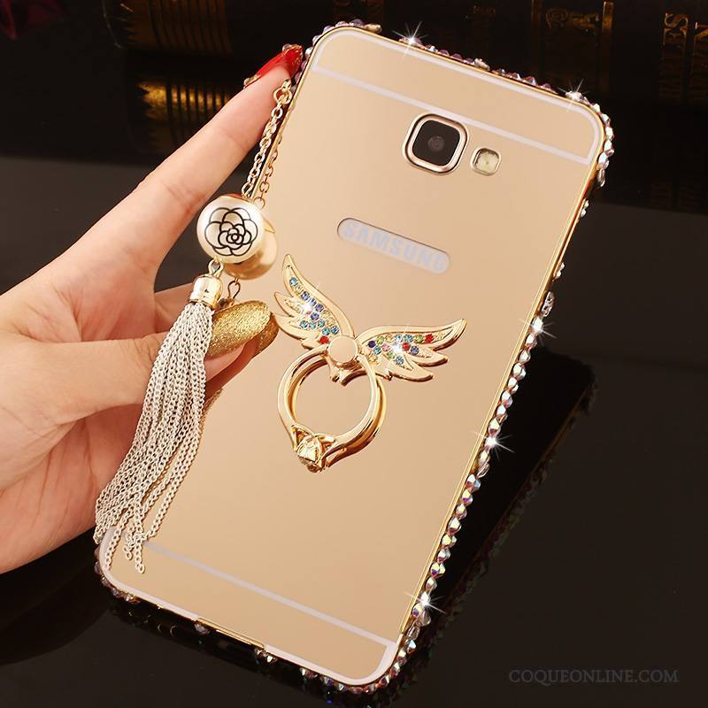 Samsung Galaxy A7 2016 Incruster Strass Coque De Téléphone Border Étoile Or Rose Protection Couvercle Arrière