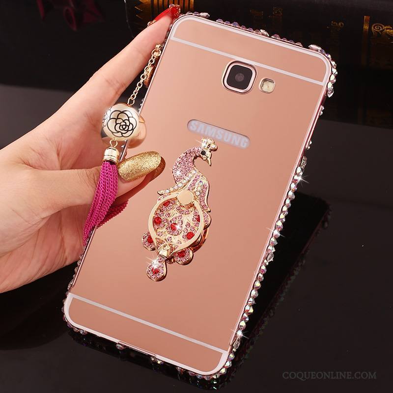 Samsung Galaxy A7 2016 Incruster Strass Coque De Téléphone Border Étoile Or Rose Protection Couvercle Arrière