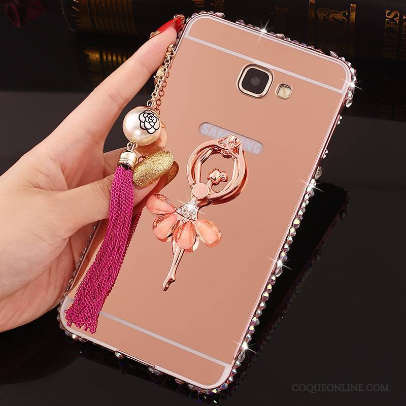 Samsung Galaxy A7 2016 Incruster Strass Coque De Téléphone Border Étoile Or Rose Protection Couvercle Arrière