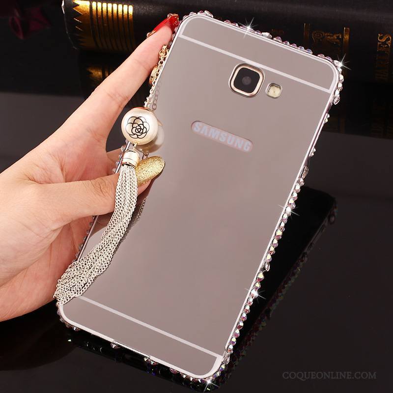 Samsung Galaxy A7 2016 Incruster Strass Coque De Téléphone Border Étoile Or Rose Protection Couvercle Arrière