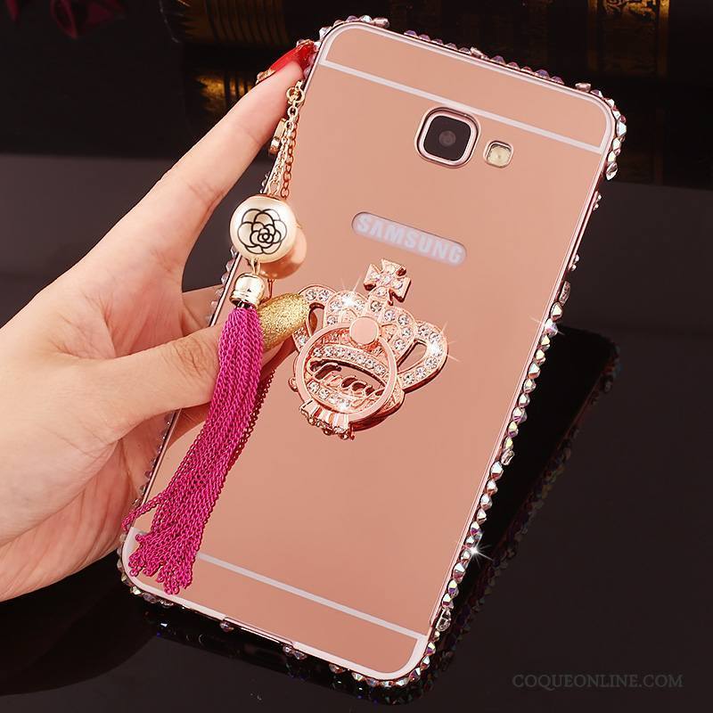 Samsung Galaxy A7 2016 Incruster Strass Coque De Téléphone Border Étoile Or Rose Protection Couvercle Arrière