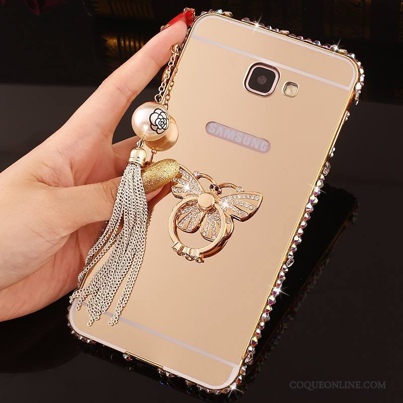 Samsung Galaxy A7 2016 Incruster Strass Coque De Téléphone Border Étoile Or Rose Protection Couvercle Arrière