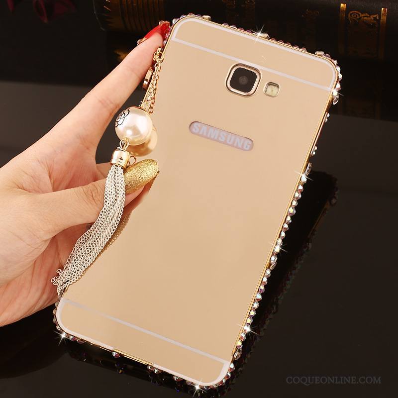 Samsung Galaxy A7 2016 Incruster Strass Coque De Téléphone Border Étoile Or Rose Protection Couvercle Arrière