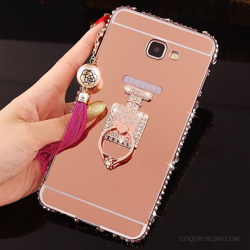 Samsung Galaxy A7 2016 Incruster Strass Coque De Téléphone Border Étoile Or Rose Protection Couvercle Arrière