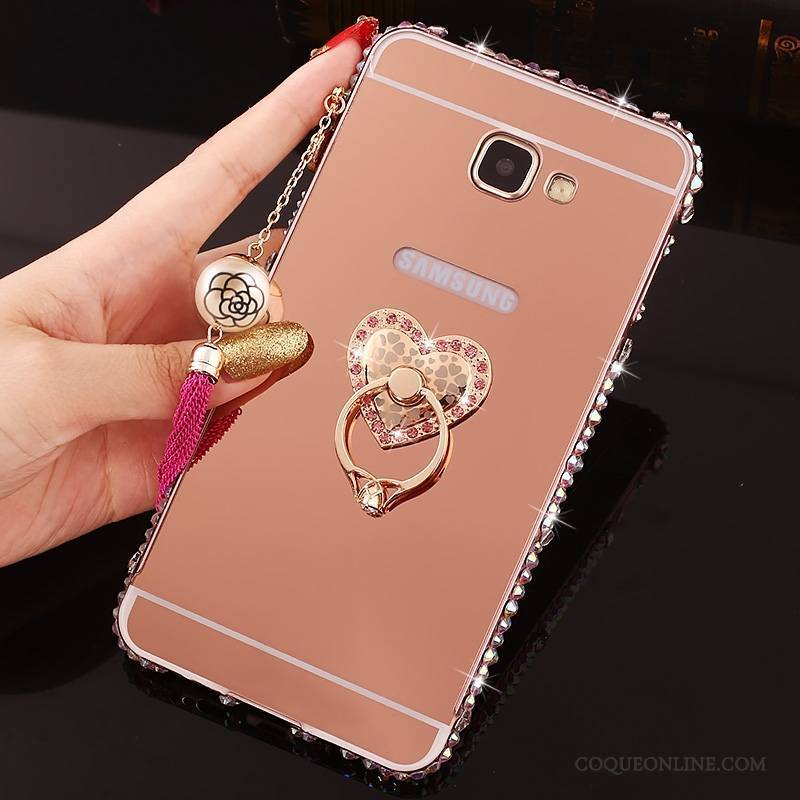 Samsung Galaxy A7 2016 Incruster Strass Coque De Téléphone Border Étoile Or Rose Protection Couvercle Arrière