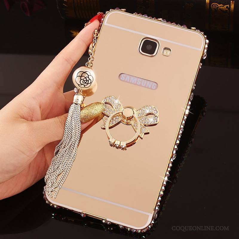 Samsung Galaxy A7 2016 Incruster Strass Coque De Téléphone Border Étoile Or Rose Protection Couvercle Arrière