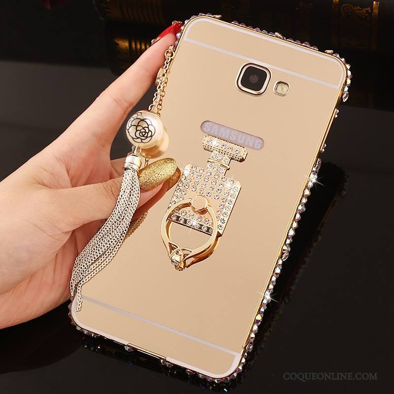 Samsung Galaxy A7 2016 Incruster Strass Coque De Téléphone Border Étoile Or Rose Protection Couvercle Arrière