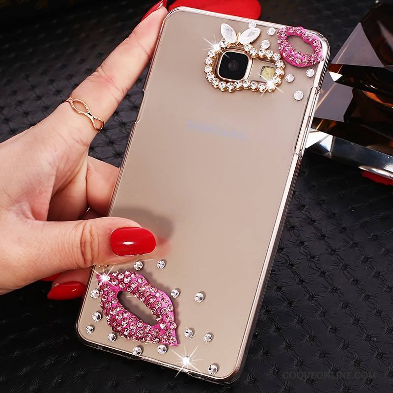 Samsung Galaxy A7 2016 Protection Strass Transparent Étoile Incruster Strass Or Coque