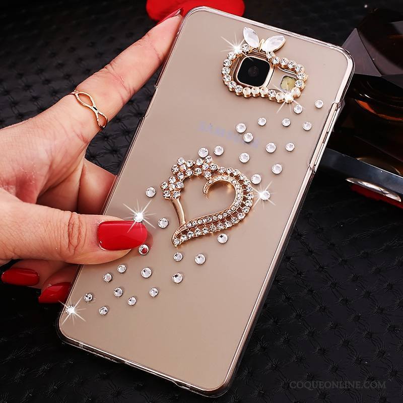 Samsung Galaxy A7 2016 Protection Strass Transparent Étoile Incruster Strass Or Coque