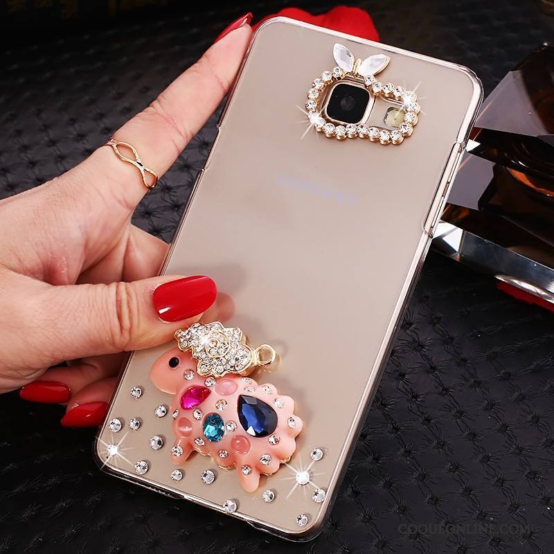 Samsung Galaxy A7 2016 Protection Strass Transparent Étoile Incruster Strass Or Coque