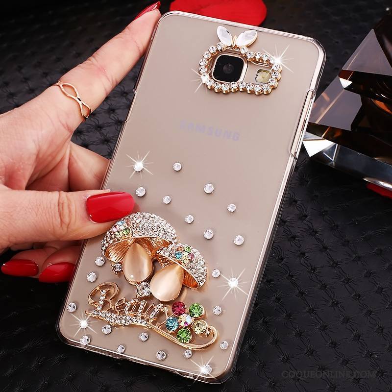 Samsung Galaxy A7 2016 Protection Strass Transparent Étoile Incruster Strass Or Coque