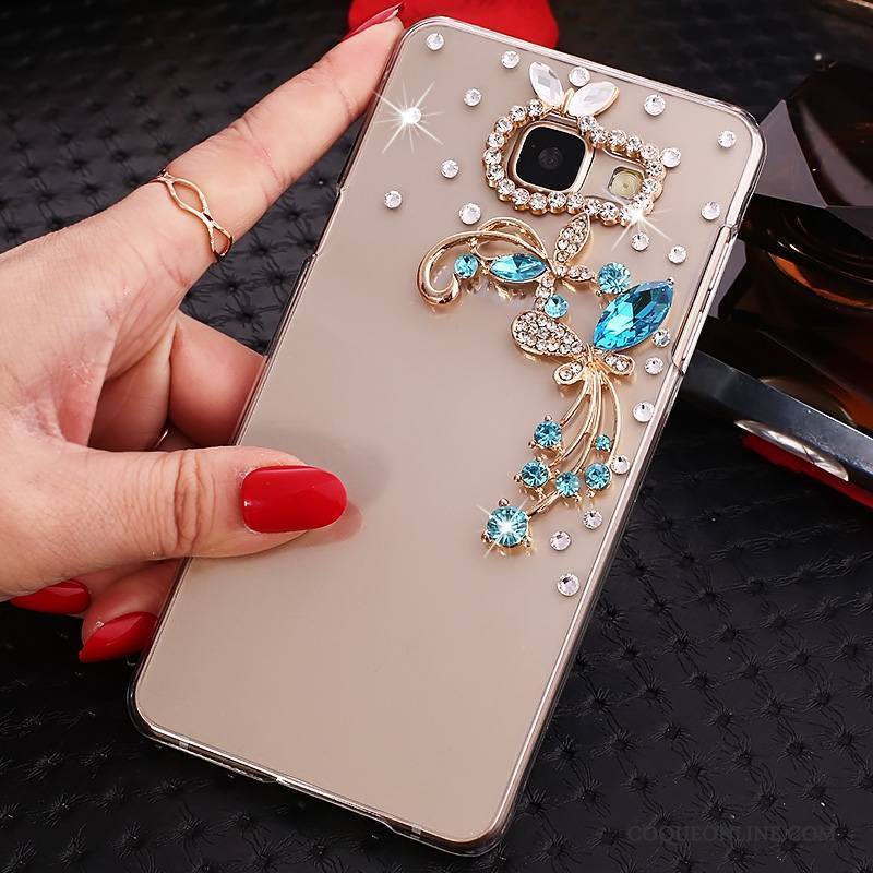 Samsung Galaxy A7 2016 Protection Strass Transparent Étoile Incruster Strass Or Coque