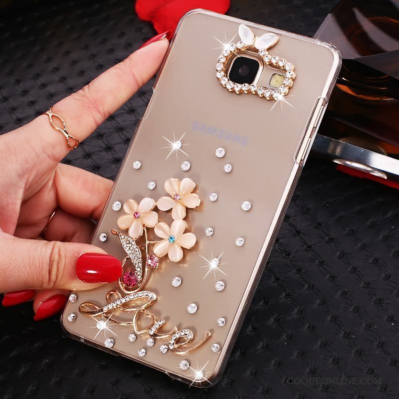 Samsung Galaxy A7 2016 Protection Strass Transparent Étoile Incruster Strass Or Coque