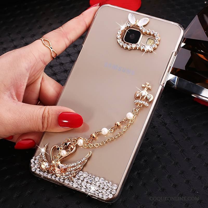 Samsung Galaxy A7 2016 Protection Strass Transparent Étoile Incruster Strass Or Coque