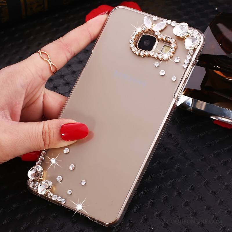 Samsung Galaxy A7 2016 Protection Strass Transparent Étoile Incruster Strass Or Coque