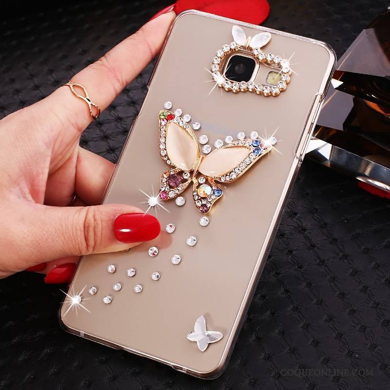 Samsung Galaxy A7 2016 Protection Strass Transparent Étoile Incruster Strass Or Coque