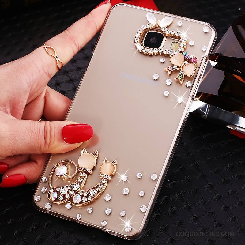 Samsung Galaxy A7 2016 Protection Strass Transparent Étoile Incruster Strass Or Coque