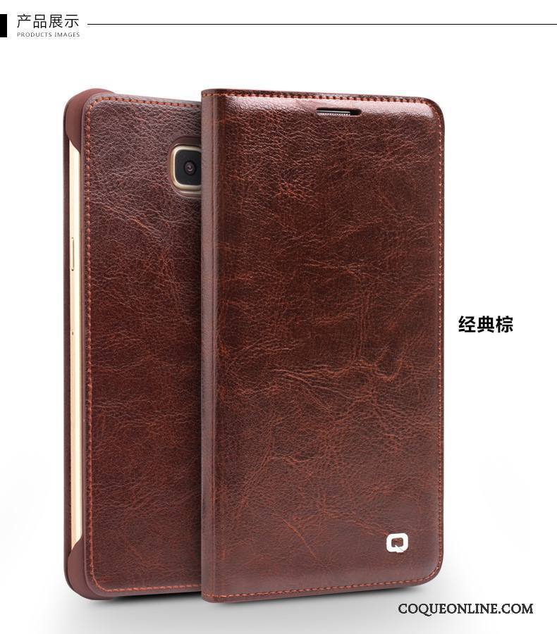 Samsung Galaxy A7 2016 Étui En Cuir Coque De Téléphone Protection Incassable Tout Compris Étoile Marron