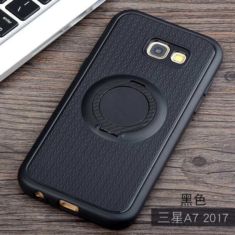 Samsung Galaxy A7 2017 Magnétisme Incassable Support Noir Protection Étui Coque De Téléphone