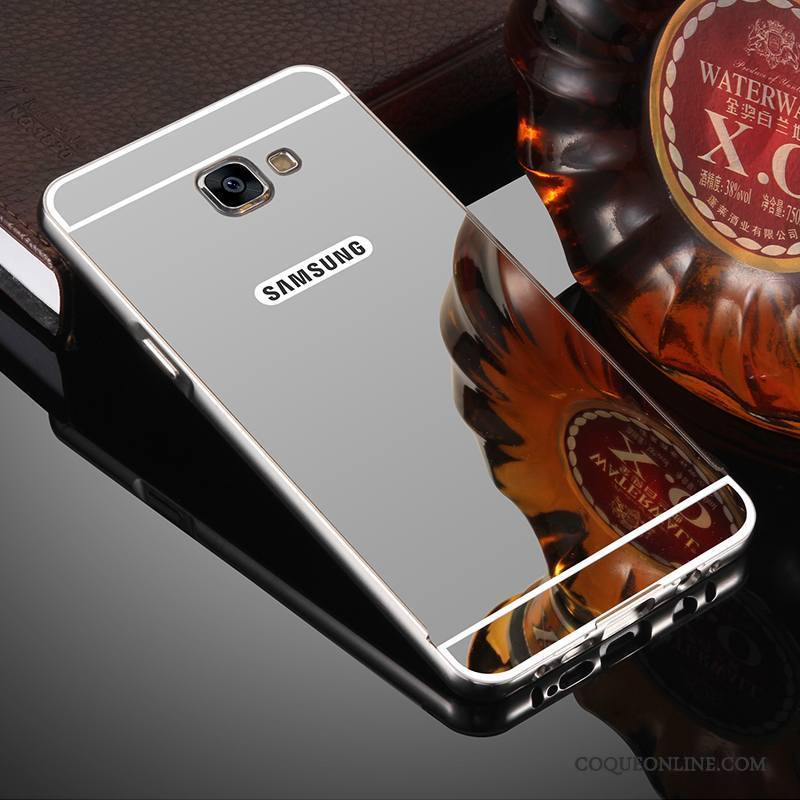 Samsung Galaxy A7 2017 Métal Border Incassable Coque Miroir De Téléphone Étoile