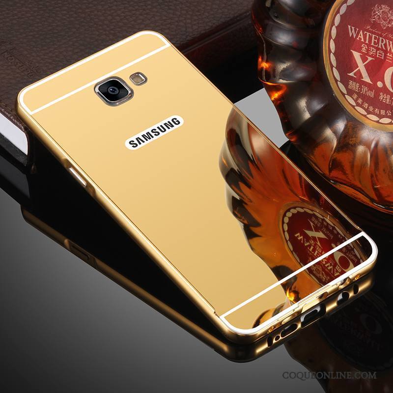 Samsung Galaxy A7 2017 Métal Border Incassable Coque Miroir De Téléphone Étoile