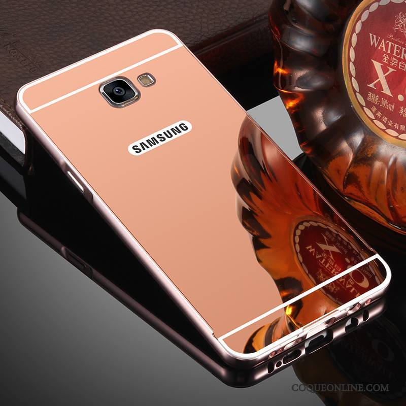 Samsung Galaxy A7 2017 Métal Border Incassable Coque Miroir De Téléphone Étoile