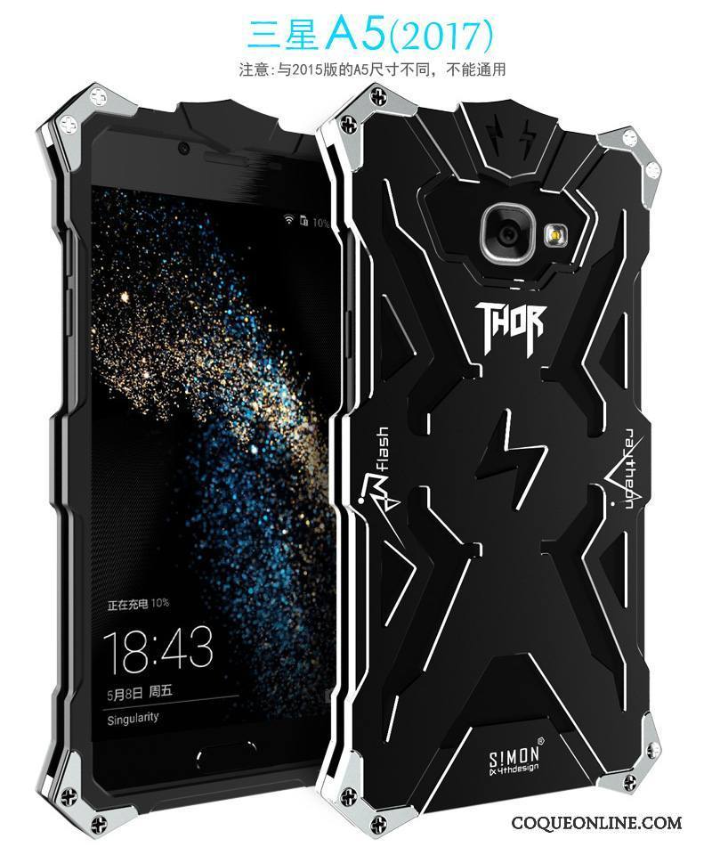 Samsung Galaxy A7 2017 Métal Protection Incassable Coque De Téléphone Tendance Étoile Noir