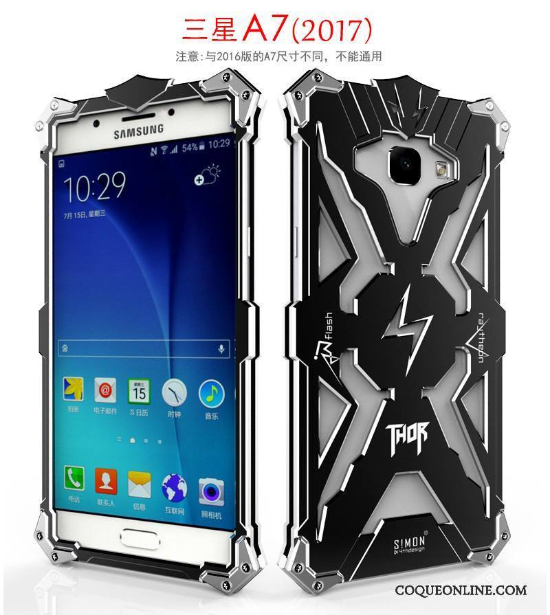 Samsung Galaxy A7 2017 Métal Protection Incassable Coque De Téléphone Tendance Étoile Noir