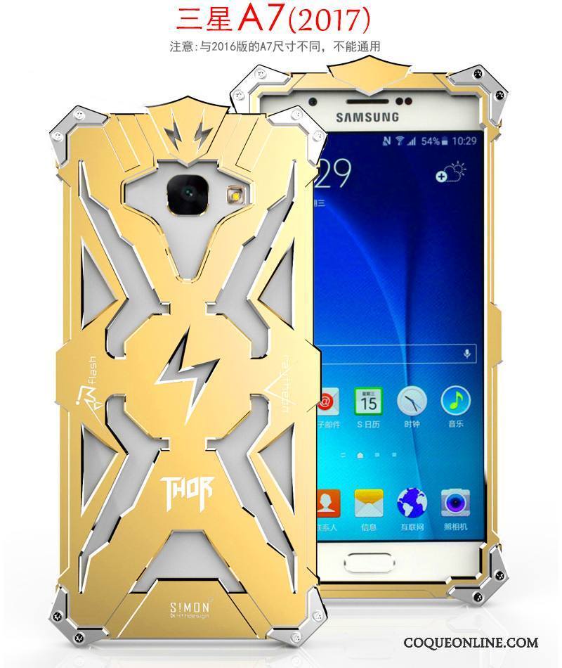 Samsung Galaxy A7 2017 Métal Protection Incassable Coque De Téléphone Tendance Étoile Noir