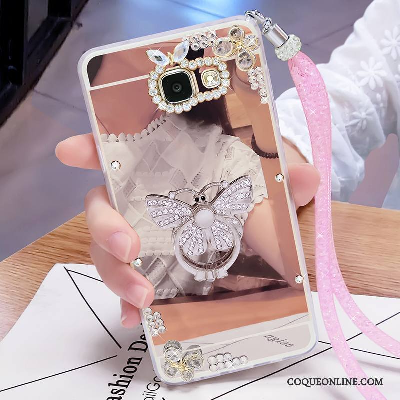 Samsung Galaxy A7 2017 Étoile Miroir Ornements Suspendus Strass Étui Coque De Téléphone Protection