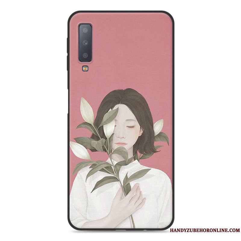 Samsung Galaxy A7 2018 Coque De Téléphone Art Petit Ornements Suspendus Frais Vert Étoile